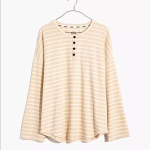 Madewell Breeze Henley Shirttail Tee in Stripe - Small